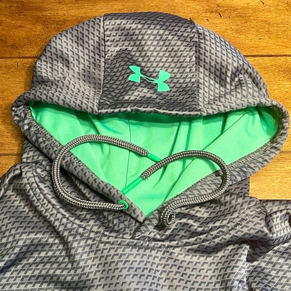 Under Armour Hoodie Cold Gear Mens S Embroidered Gray Green 1.2.2.0:A-0008 - Picture 2 of 13